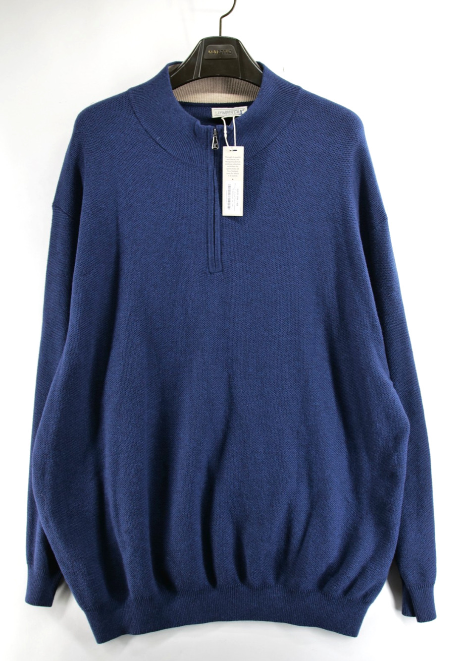 Westport Lifestyle Pullover Mens 3XB Cotton Cashmere Blue 1/4 Zip NEW
